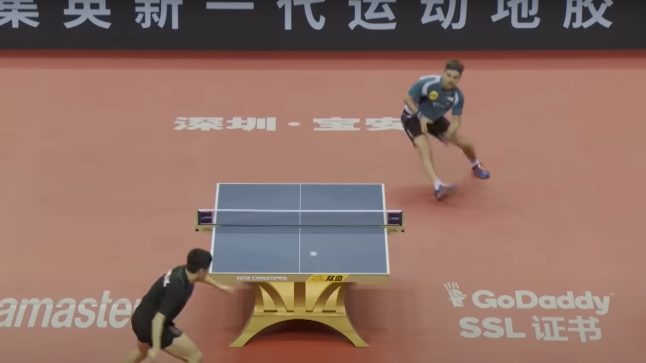 Timo Boll Vs Liang Jinkung at the China Open 2018 © World Table Tennis Timo Boll Vs Liang Jinkung at the China Open 2018 © World Table Tennis